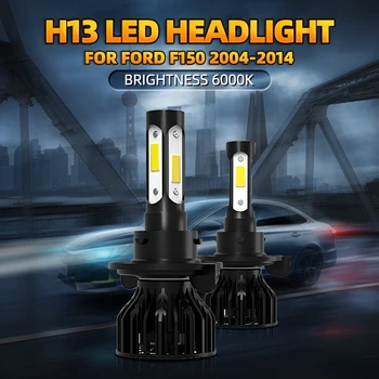 2x H13 9008 LED-Esitulede Pirnid Kit High&Low Beam Auto Lamp 6000K Valge Ford F150 2004-2014 F-250 Ja F-350 Super Duty 2005-2020