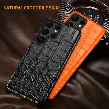 LANGSIDI 100% Originaal Krokodill Ehtne nahk case For Samsung s22 ultra s22plus s21 fe s20 lisa 20 a52 Luksus nahast fundas