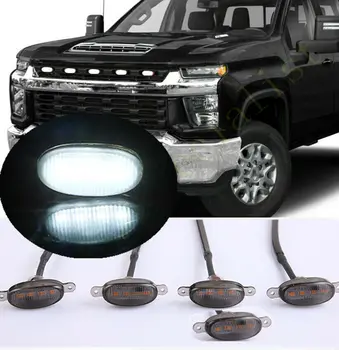 Sobib Chevrolet Silverado 3500 HD 20-21 LED Auto esistange Iluvõre LED Valge Valgus Raptor Stiilis Light Kit Decor W/ Traadi Kiirus