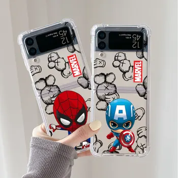 Marvel Spiderman Deadpool Coque Samsung Galaxy Z Flip 4 Z Flip 3 5G ZFlip4 ZFlip3 Flip4 Flip3 Karu TPÜ Silikoon Juhul