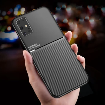 Magnet Auto Sisseehitatud Magnet Plaat Pehme TPU Case For Samsung Galaxy S20 Ultra Plus S10e A51A71 A50S A30S A10S M30S S8 S9 A70 M21
