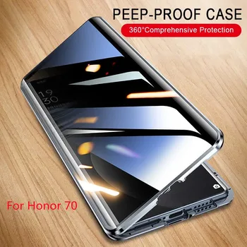 Anti Peep Metallist Magnetvälja Puhul Huawei Honor 50 60 70 Pro Nova 9 magic 4 Pro Kahepoolne Klaasist Kate Objektiivi Kaitse