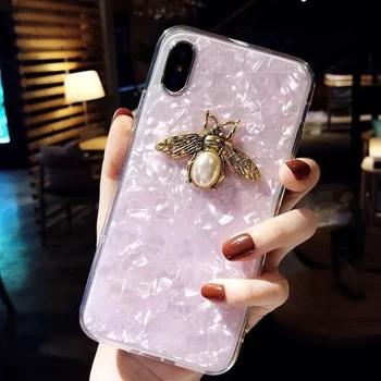 Luksus Pearl Mesilaste Conch Muster Telefon Case For Samsung Galaxy S21 S22 S20 Fe Lisa 20 Ultra S10 Pluss A71 A72 A52 A53 A13 A22 Kate