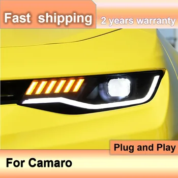 Auto Tarvikud Chevrolet Camaro Esitulede 2016-2019 Camaro esilaternad LED-PÄEVATULED suunatuli kaugtulede Projektori Objektiivi