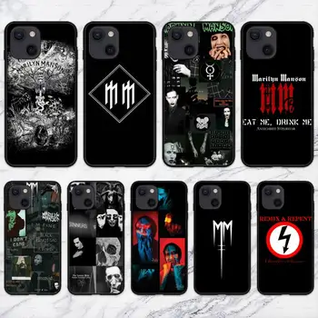 Marilyn Manson Telefon Case For iPhone 11 12 Mini Pro 13 14 XS Max X 8 7 6s Pluss 5 SE XR Kest
