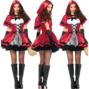Halloween Kostüüm Little Red Riding Hood Seksikas Kuninganna Printsess Ühtne Rollimäng Ühtne