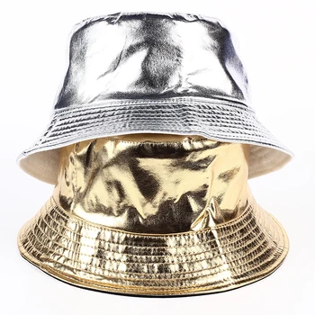 2017 uus hip-hop Vabaaja tõusulaine brändi Kuld ja hõbe Ere värv kopp müts nahast kopp mütsid mood meeste telkimine kalapüük müts