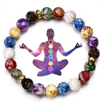 7 Tšakra Käevõru Tähendusega Kaardi Mehed Naised Loomulik Crystal Healing Anxiety Ehted Mandala Jooga Meditatsiooni Käevõru Kingitus