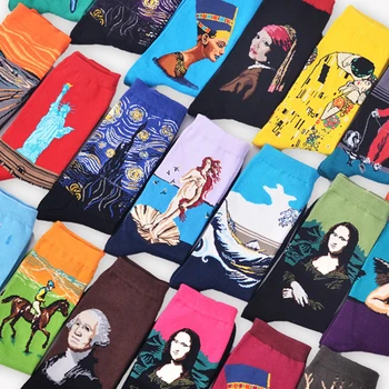 2022 Kunsti Õlimaal Puuvillased Sokid Meestele, Tähine Öö, Talve Retro Naiste Van Gogh Sokid Naljakas Õnnelik Sokid Mees Sokk Dropshopping