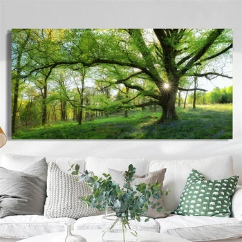 Roheline Mets, Maastik, Puud, Lõuend Maali Plakatid ja Pildid Cuadros Seina Kunst elutuba Home Decor (raamita)