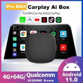 CarPlay Ai Box Android Qualcomm 8core 4G+64G 4G LTE GPS Traadiga ja traadita CarPlay ja Android Auto Volvo Audi Benz VW Toyota