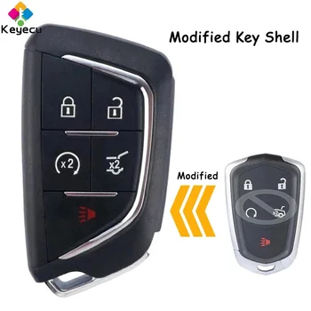 KEYECU Muudetud Smart Remote Auto Key Shell Puhul 5 Nupud Lihvimata Tera Fob jaoks Cadillac ATS CTS CT6 XTS 2017 2018 2019 2020