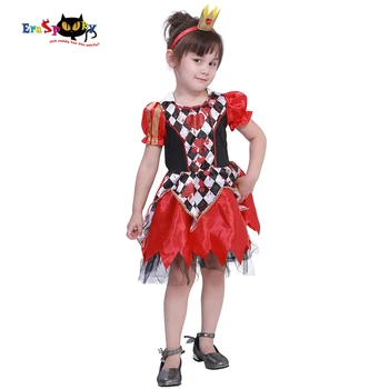 Eraspooky Carnival, Royal Red Queen of Hearts Kostüüm Tüdrukud Kleit Halloween Kostüüm Lapsed Printsess Cosplay Haldjas Kostüüm