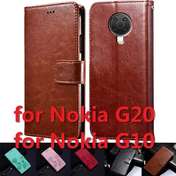 Luksus Vintage puhul Nokia G20 Juhul Nahast Flip Rahakott Kaardi Seista Magnet-Raamat Telefoni Kaas Nokia G10